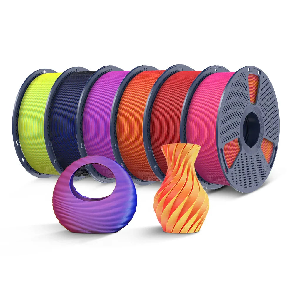 SUNLU Matte PLA Dual-Color 3D Printer Esthenic Filament 1KG, Seamless Two-Tone Shifts & Soft Matte Finish
