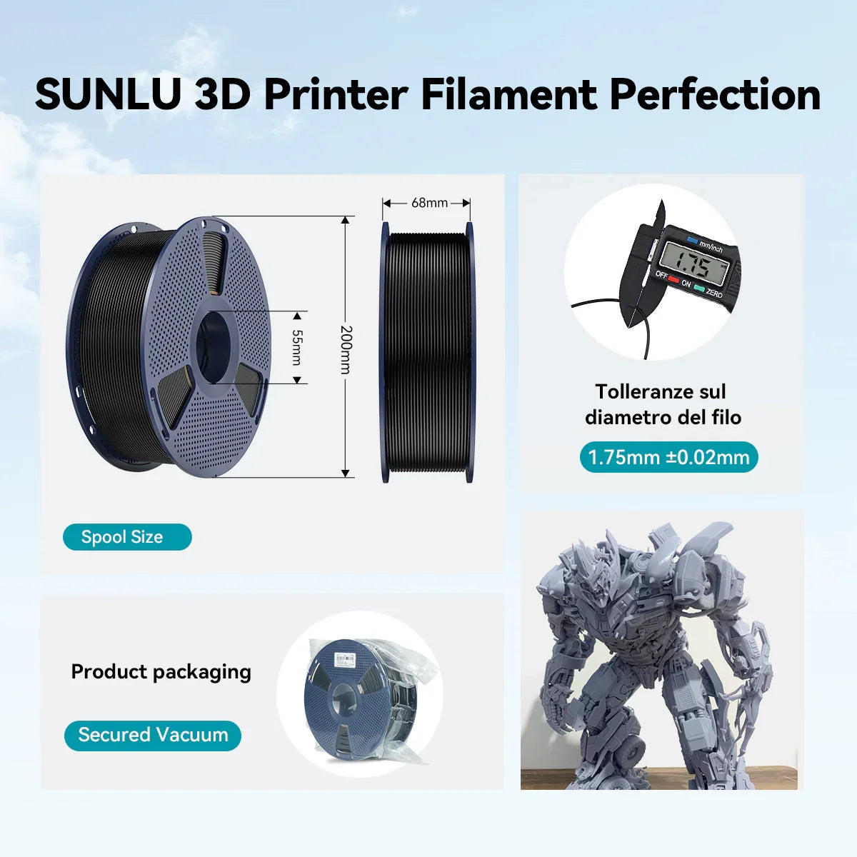 PLA+(PLA Plus) 3D Printer Filament 1KG Spool, Mix & Match Over 6 Rolls Bulk Order