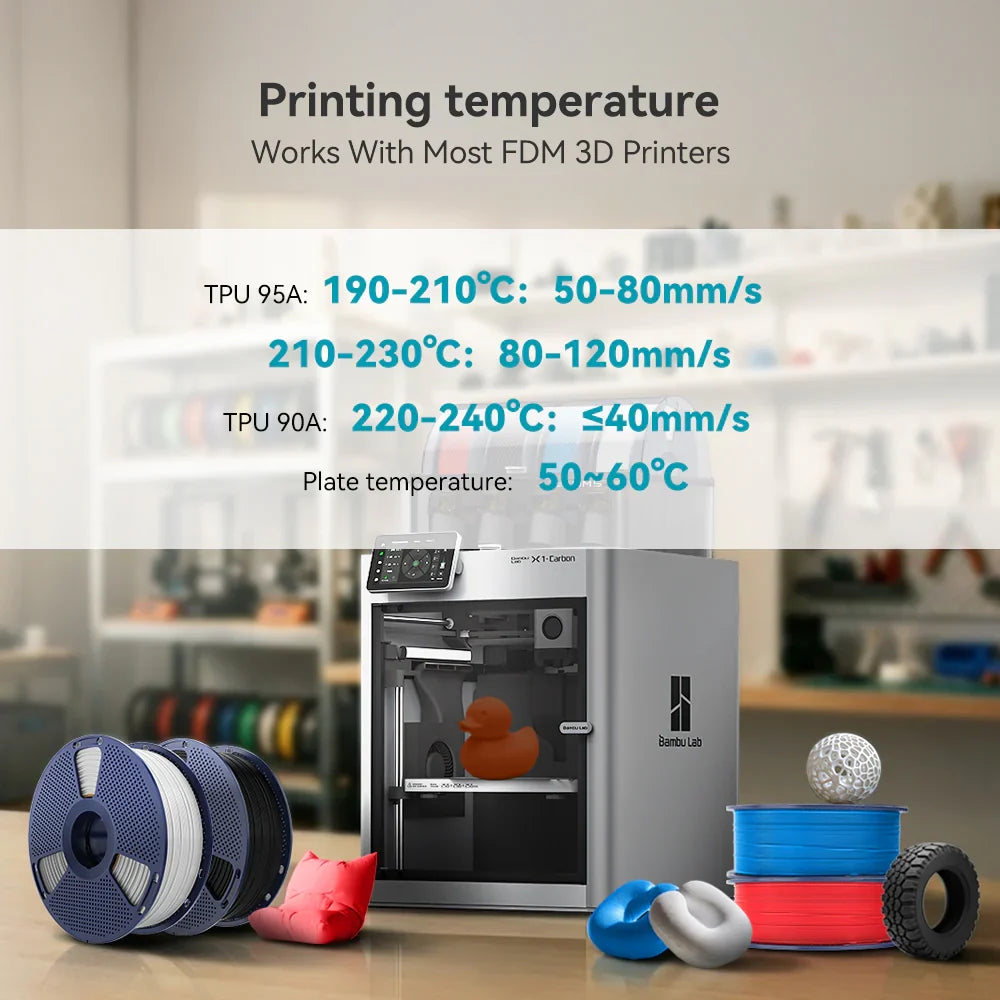 [MOQ: 3KG] TPU 3D Printer Filament 1KG, TPU 90A/TPU 95A